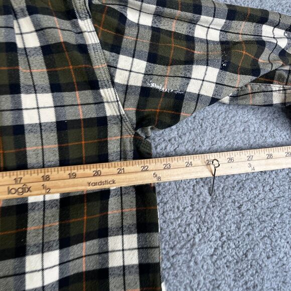 Carhartt Flannel Shirt Men Large Green Plaid Relaxed Button Workwear SPOTS PAINT - Picture 16 of 16